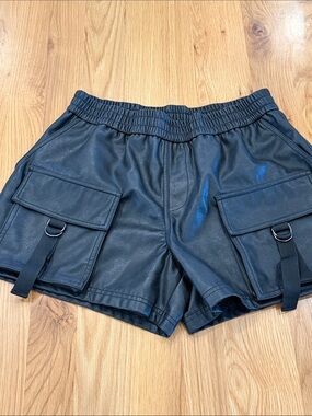 H&M faux leather shorts